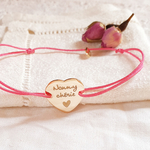 bracelet cordon grave nounou mamie coeur