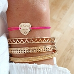 bracelet mamie cordon coeur  personnalise