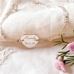 bracelet mamie grave date argent vintage