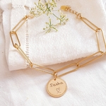 bracelet personnalise prenom coeur maille maman