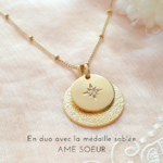 collier medaille etoile du nord et sablee