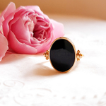 bague personnalisable noir et or reversible
