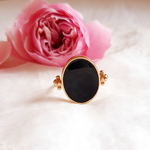 bague noir et or personnalisee