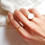 bague nacre blanc reversible