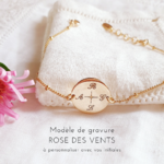 bracelet avec prenom rose des vents adoree