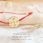 bracelet personnalise cordon rose des vents