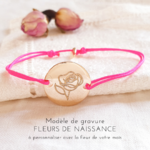 fleur de naissance bracelet cordon femme