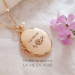 collier personnalise gravure la vie en rose