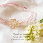 bracelet famille personnalise trefle rose des vents