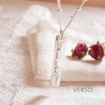 collier barre argent personnalise to the moon