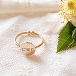 bague couple gravee lettres