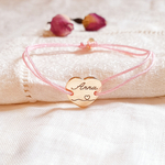 bracelet cordon personnalise avec prenom coeur