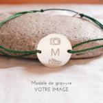 bracelet grave garcon argent cordon initiale passion sport