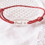 bracelet prenom garcon cordon marin argent