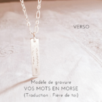 collier garcon gravure morse