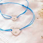 bracelet mere fille duo medaille coeur