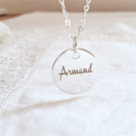 pendentif personnalise prenom garcon argent