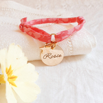 bracelet prenom sur lien tissu liberty bapteme