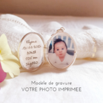 bijou avec photo gravure cadeau naissance