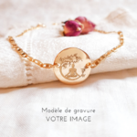 bracelet femme personnalise gravure image yoga