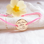 bracelet pour soeur grave cordon rose