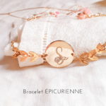 bracelet initiale lettrine fleur
