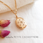 bijou medaillon initiales cadeau mamie grand mere