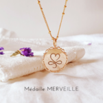 medaille vintage ancienne grave coeur infini