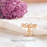 bague femme personnalisee coeur initiale
