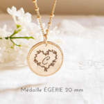 collier femme personnalise initiale dans coeur