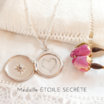medaillon femme personnalise argent coeur feuille