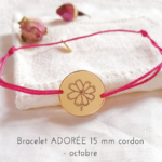 bracelet cordon fleur de naissance octobre cosmos