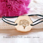 bracelet fleur de naissance janvier oeillet