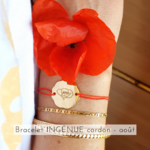 bracelet fleur de naissance aout coquelicot