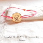 bracelet prenom fleur de naissance fevrier violette