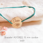 bracelet prenom fleur de naissance aout coquelicot