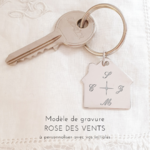porte cles maison personnalise rose des vents