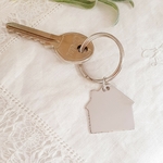 porte cles maison argent a personnaliser