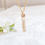 collier personnalise garcon barre prenom