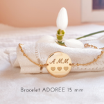 bracelet initiales famille coeur