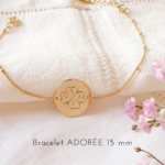 bracelet maman personnalise trefle initiales