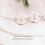 bracelet initiales lettrine argent