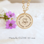 collier avec prenoms arrondis coeur