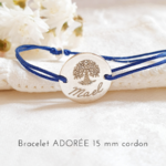 bracelet prenom grave arbre de vie cordon