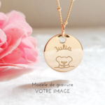 pendentif fille personnalise dessin ourson