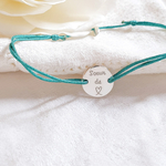 bracelet amie jeton argent cordon