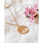 collier nacre et arbre de vie or