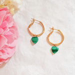 creoles boucle oreille vert pierre malachite