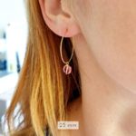 boucle creole pierre rose