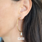 grand anneau oreille nacre blanc